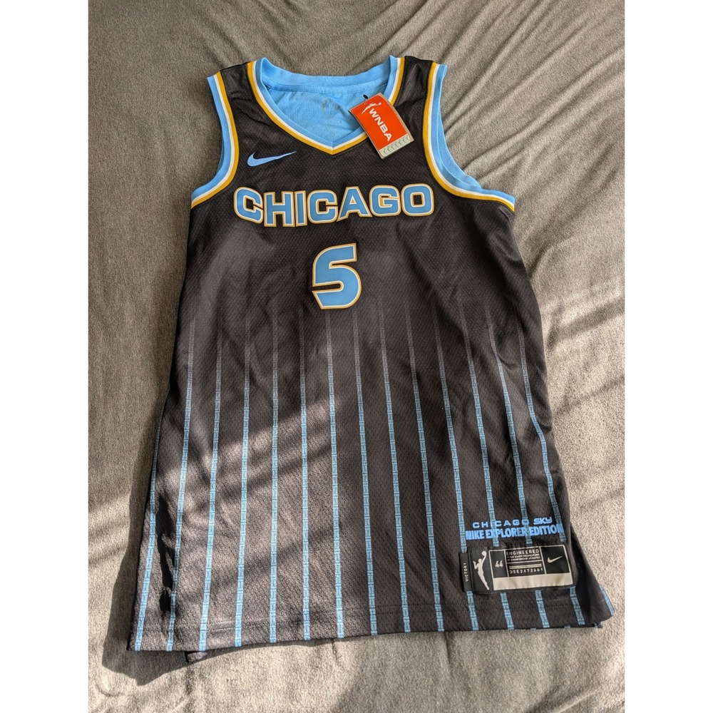 Nike Chicago Sky Angel Reese #5 WNBA Explorer Edition Jersey Black Blue Medium